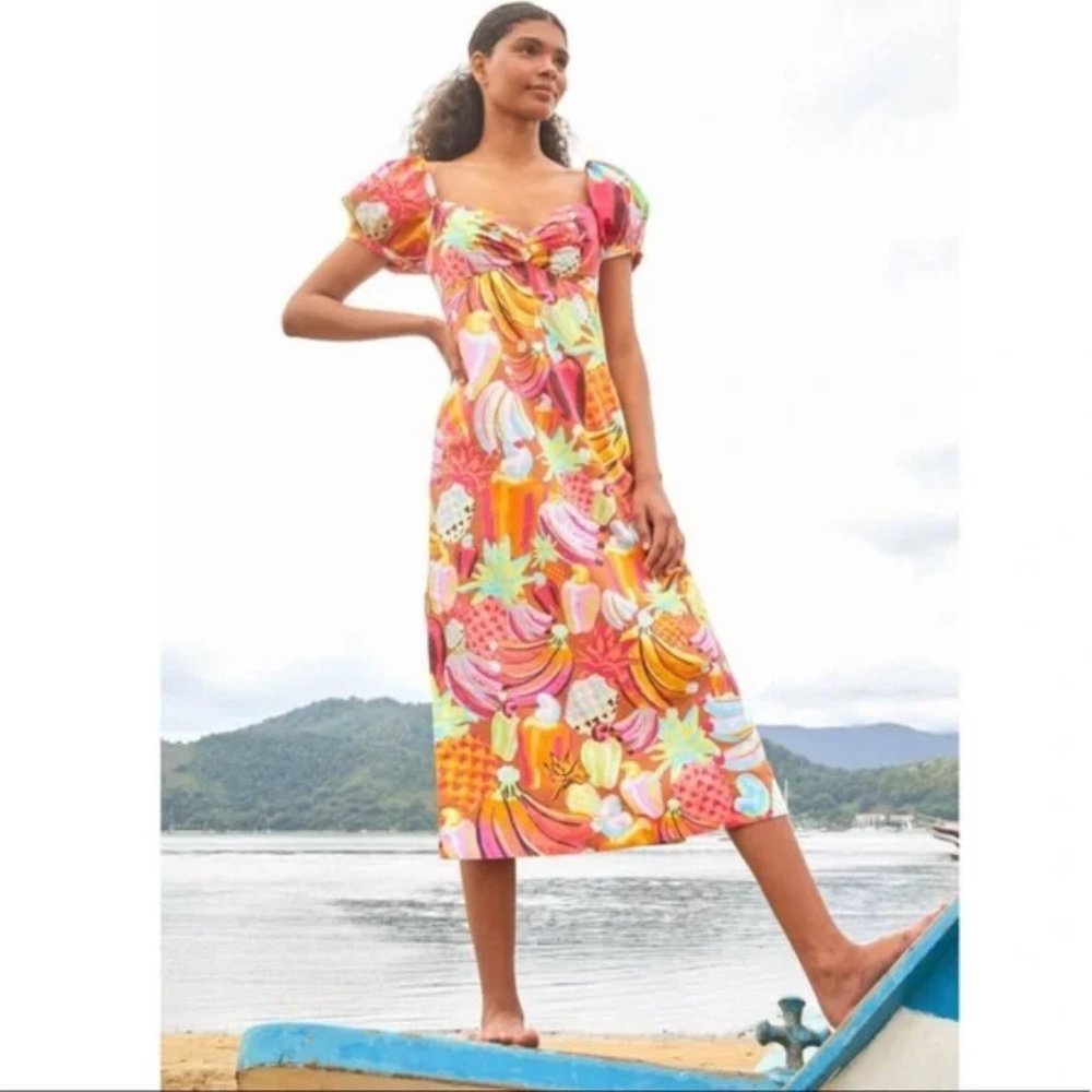Farm Rio Fruit Salad Print Maxi Dress